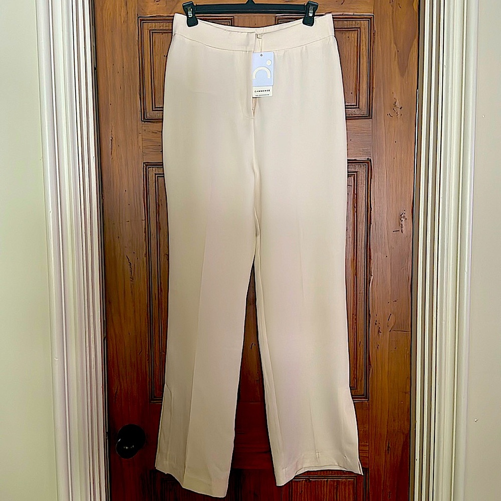 NWT New with tags Commense Solid Wide Leg Pants in Apricot (cream), size M.